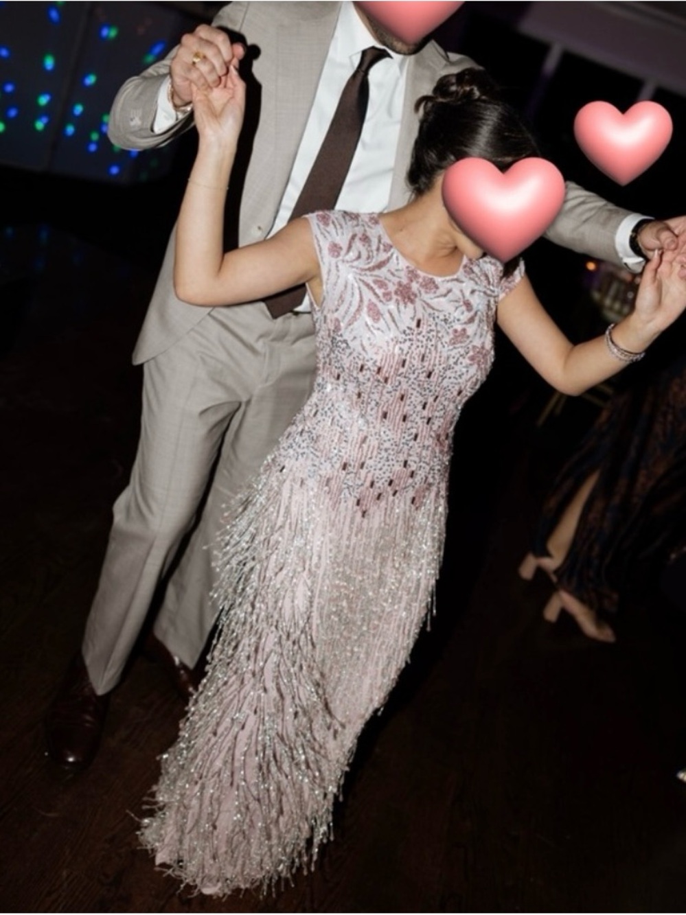 Mac Duggal Vintage Lilac Embellished Fringe Gown